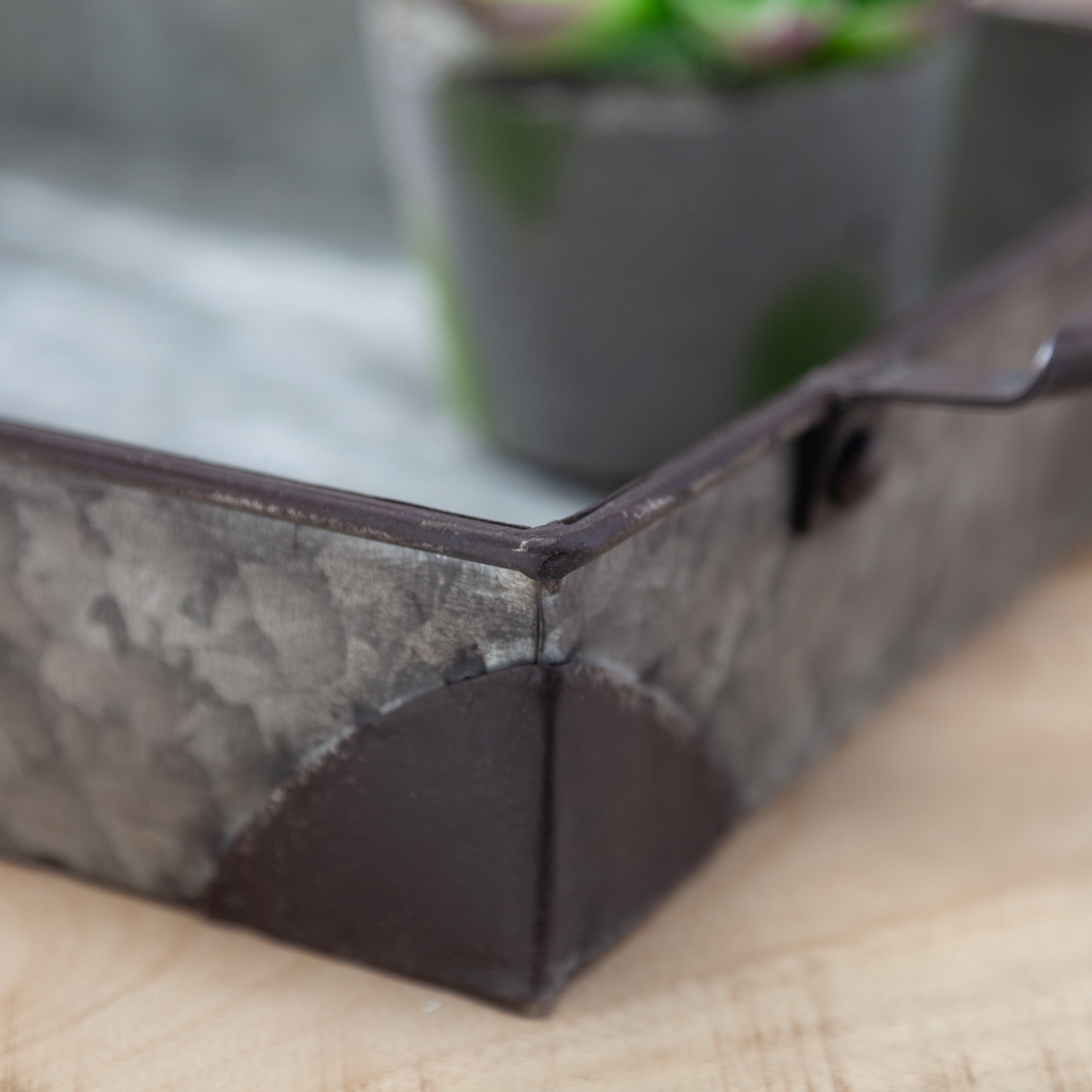 Set of 3 Rustic Decorative Metal Trays